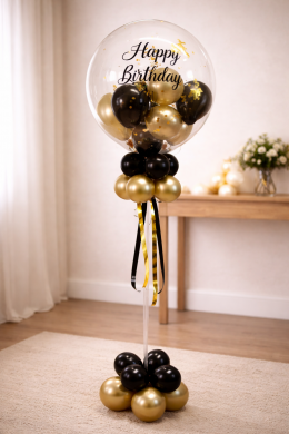 Happy Birthday in Gold und Schwarz